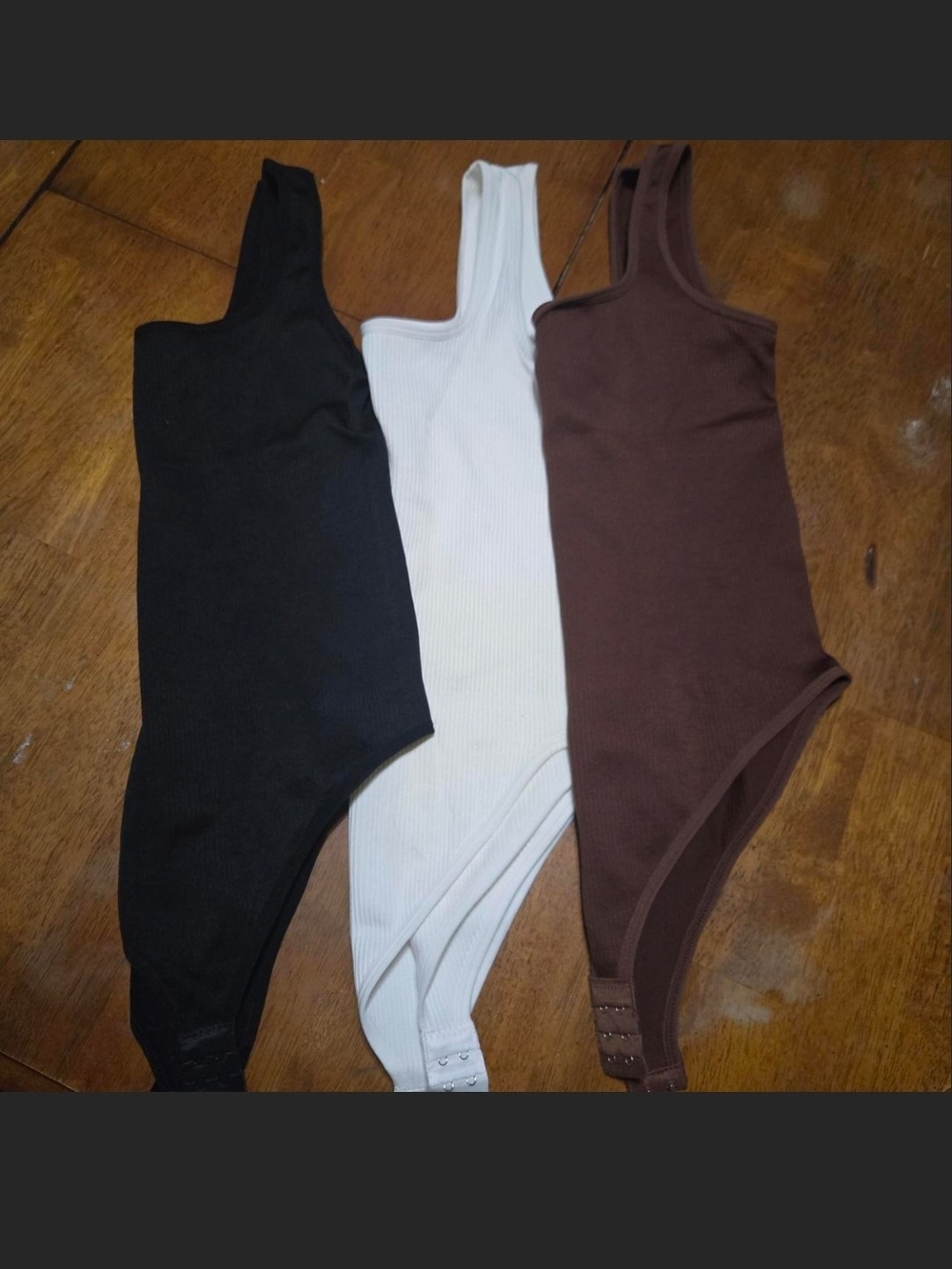 Women’s Ribbed Sleeveless Bodysuit - Black, White, Brown